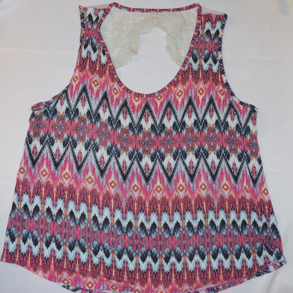 Lace back tank top